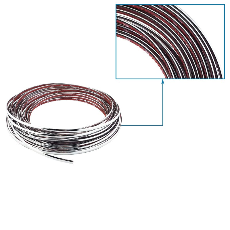 Lunsom Custom Most Chrome Plated Decoration Trim Strip Line, Car Door Fender Interior DIY Moulding Trimming Strip for Most Vehicle (12M x 6MM) - Image 5